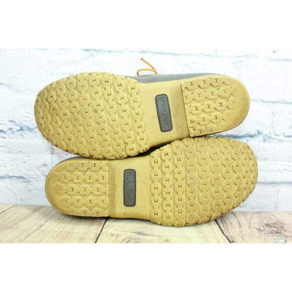 LL Bean Brown Leather Padded Collar Unlined Gumshoe Duck Boots Size 8 M - Picture 9 of 9